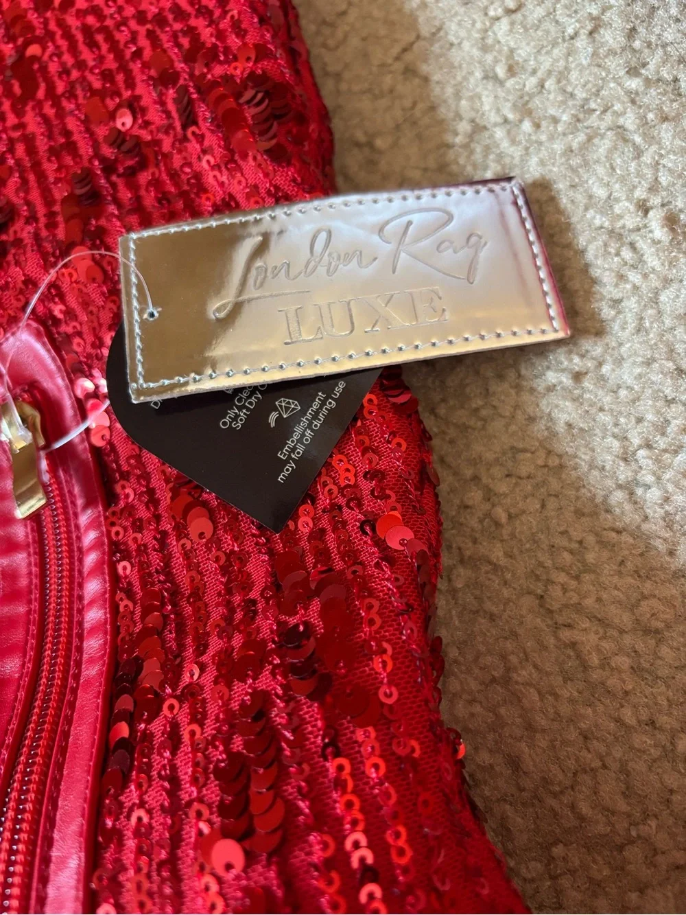 Red Sequin Over-the-Knee Stiletto Boots
